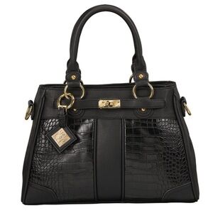 🆕 {Jose Hess}Bel Air Black Crocodile Texture Tote